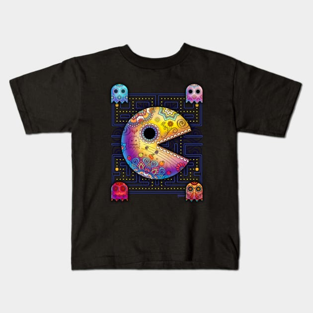 Pac Muertos Kids T-Shirt by MoniWolf